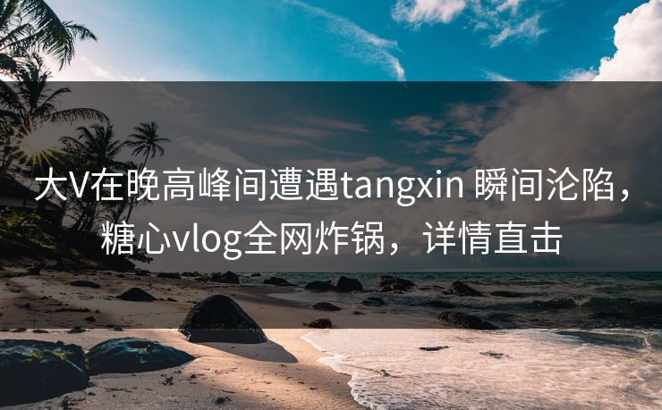 大V在晚高峰间遭遇tangxin 瞬间沦陷，糖心vlog全网炸锅，详情直击